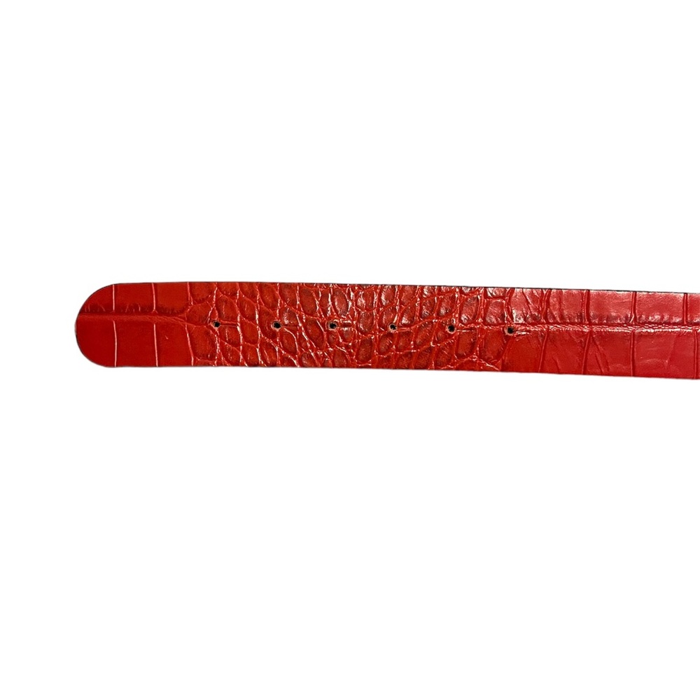 Red Croc embossed Valentino belt Size M - Picture 3 of 8